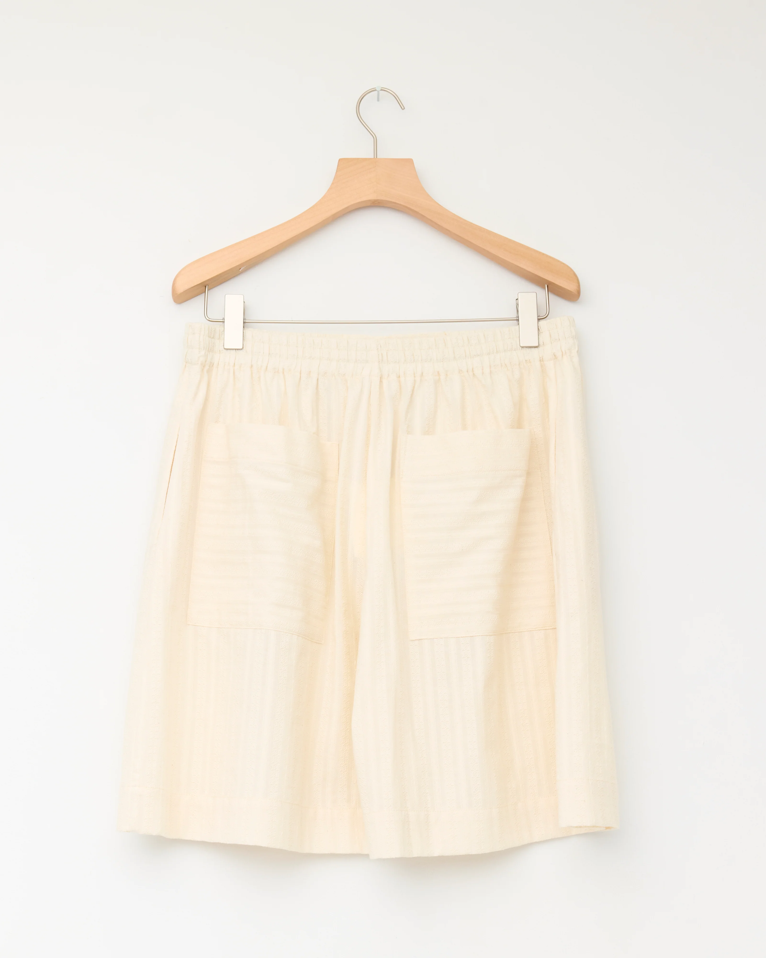 Japanese Embroidered Cotton Mens Hilda Short, Cream - Image 3