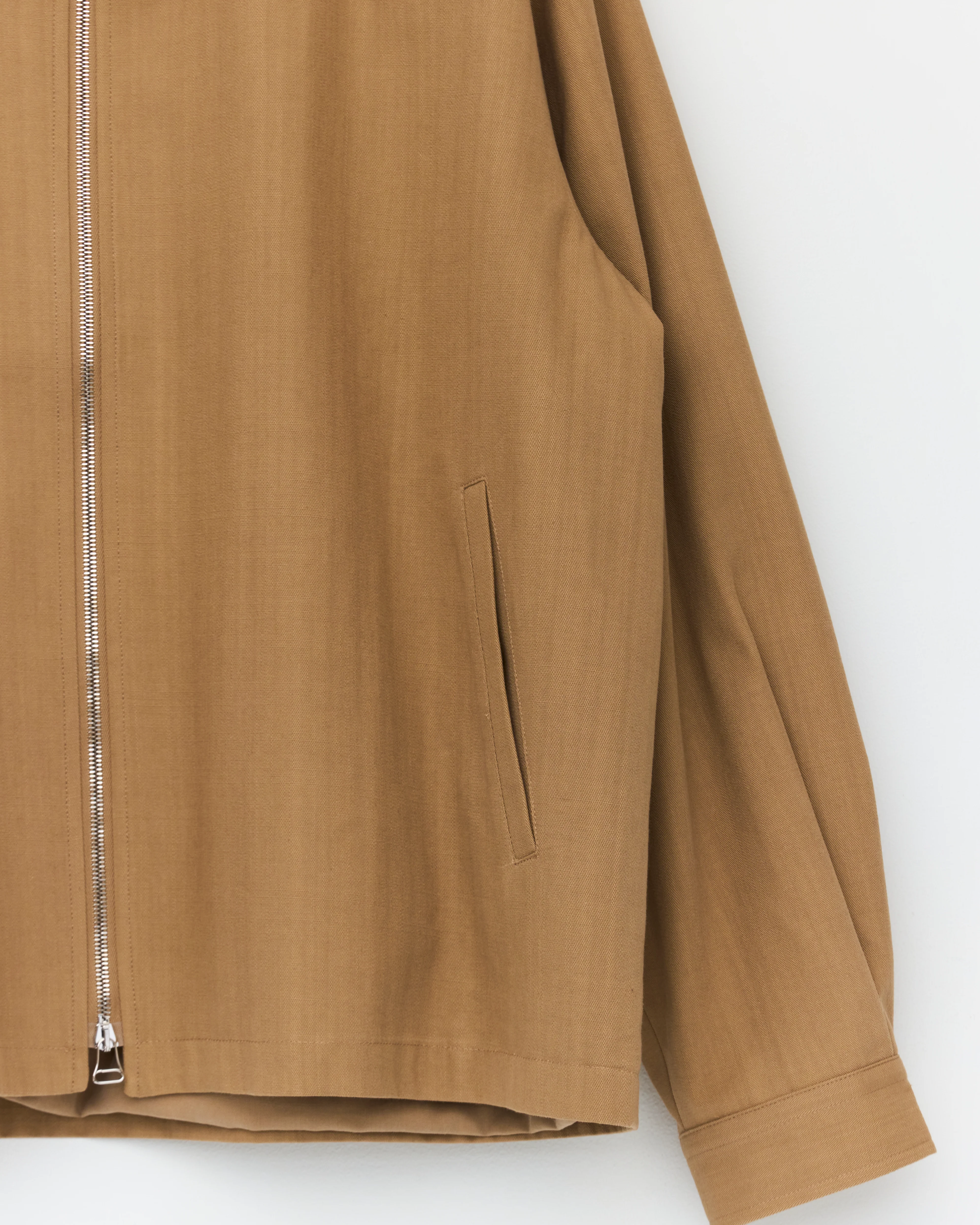 Box Zip Jacket, Dark Beige - Image 4