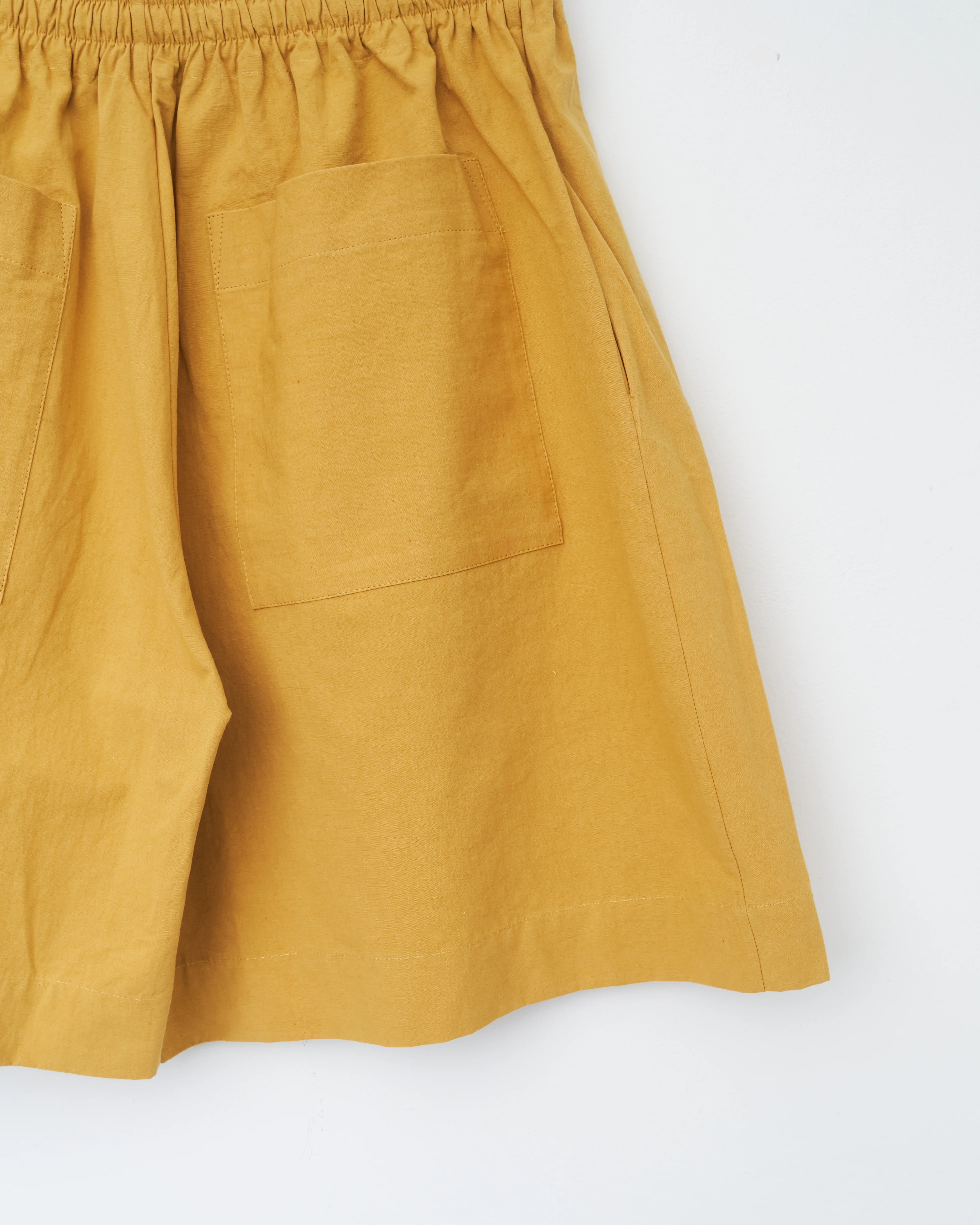 Mens Japanese Cotton And Hemp Hilda Short, Mustard - Image 3
