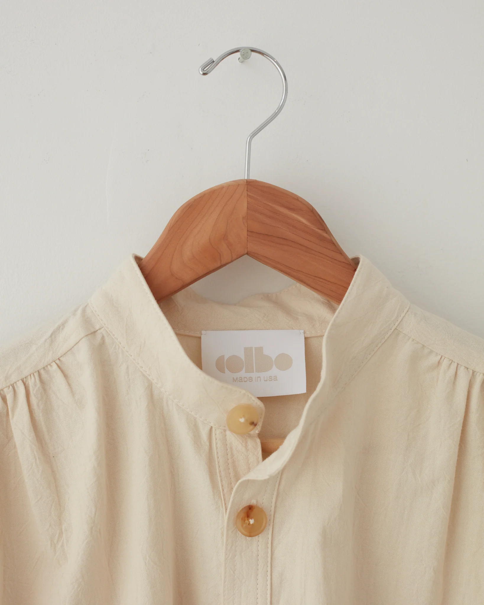 Ruffled Henley Shirt - Natural - Image 4