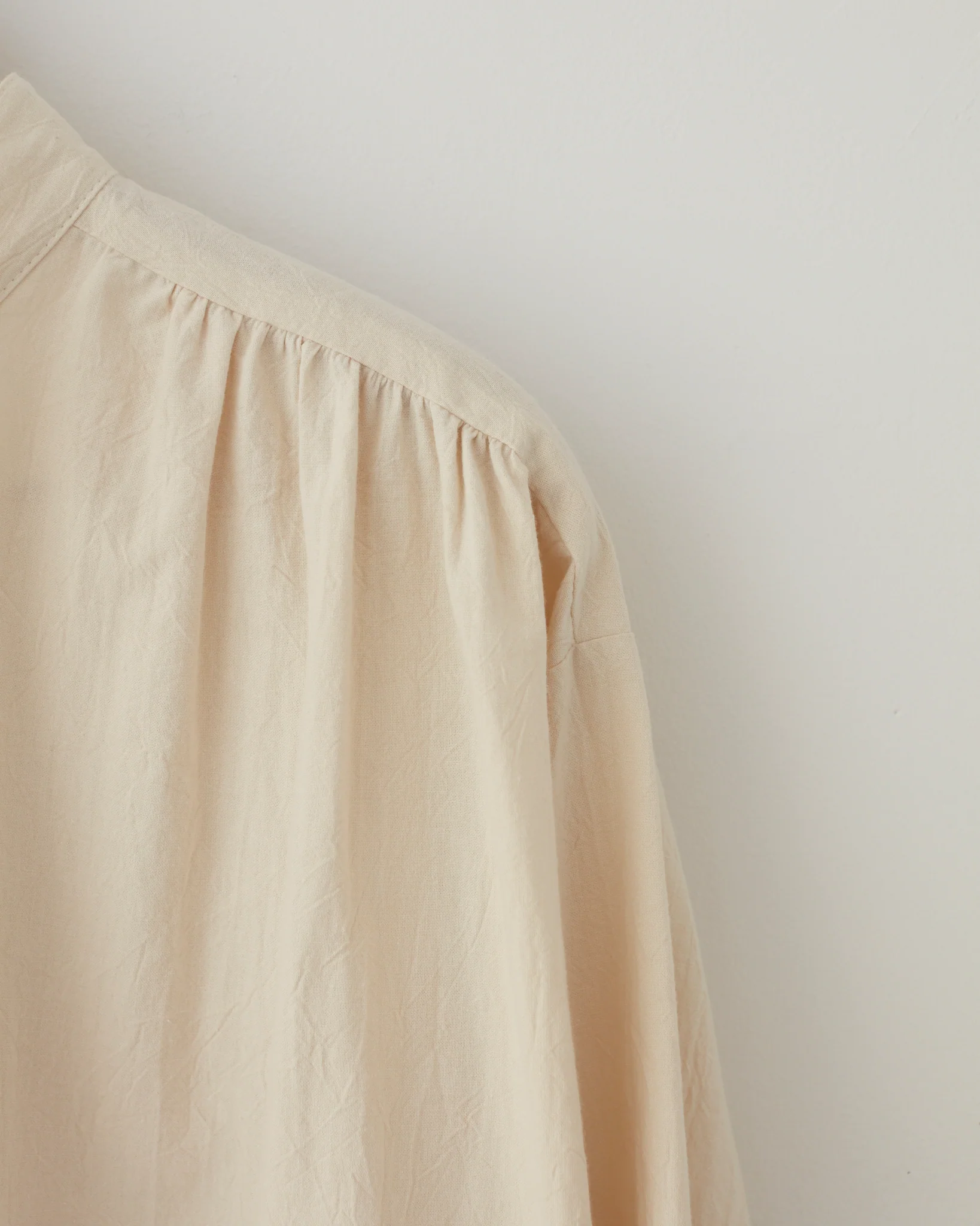 Ruffled Henley Shirt - Natural - Image 5