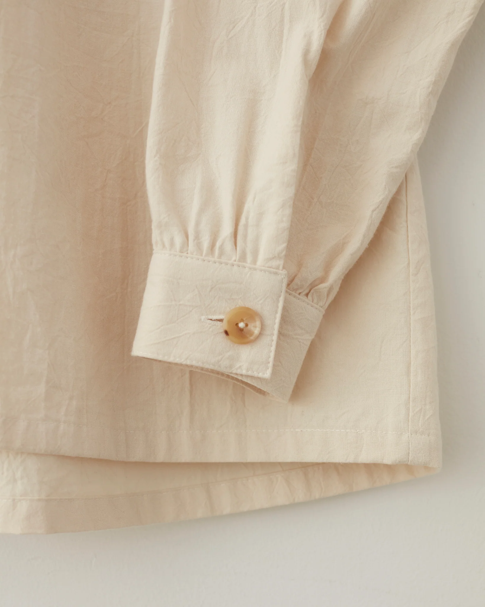 Ruffled Henley Shirt - Natural - Image 6