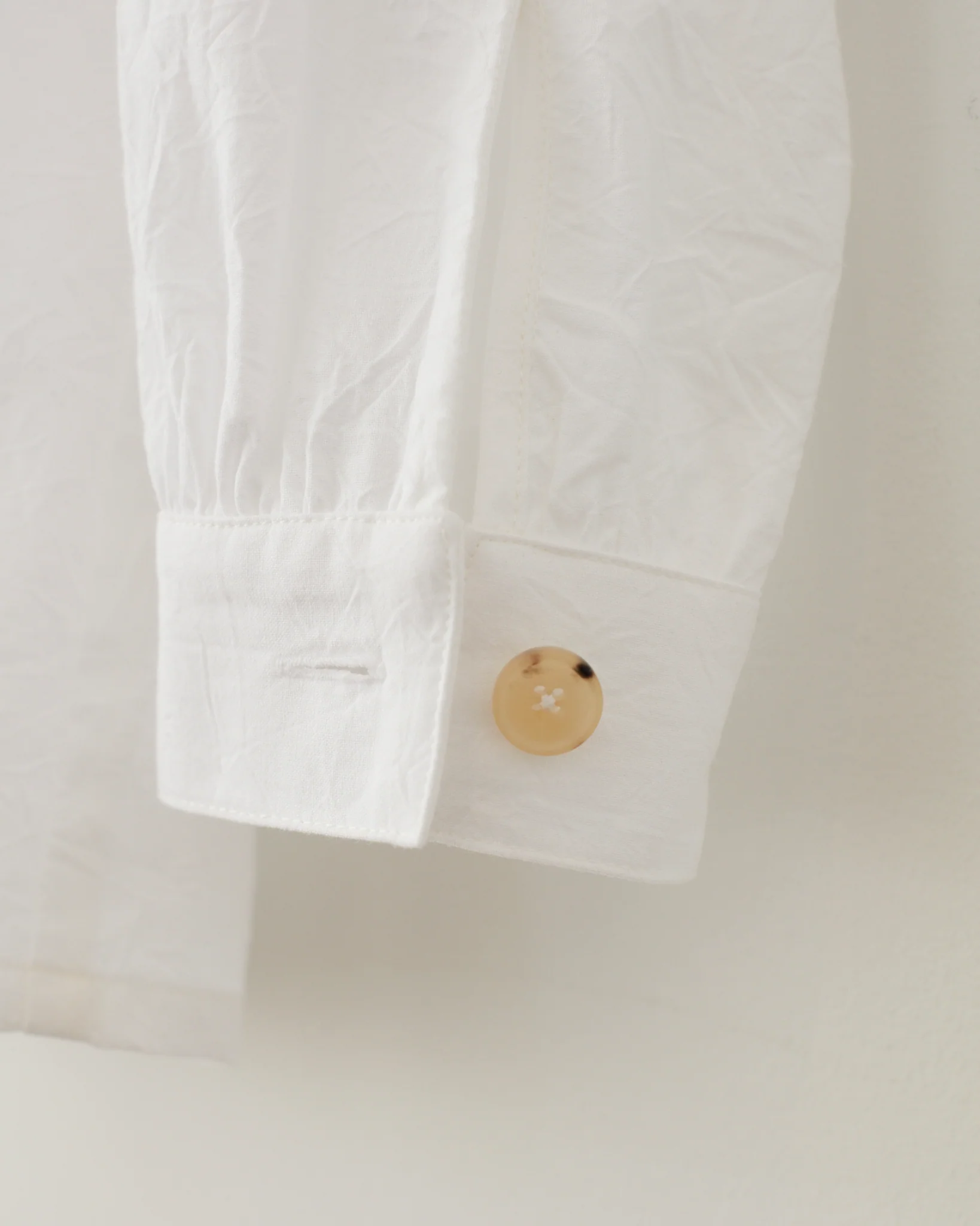 Ruffled Henley Shirt - White - Image 10