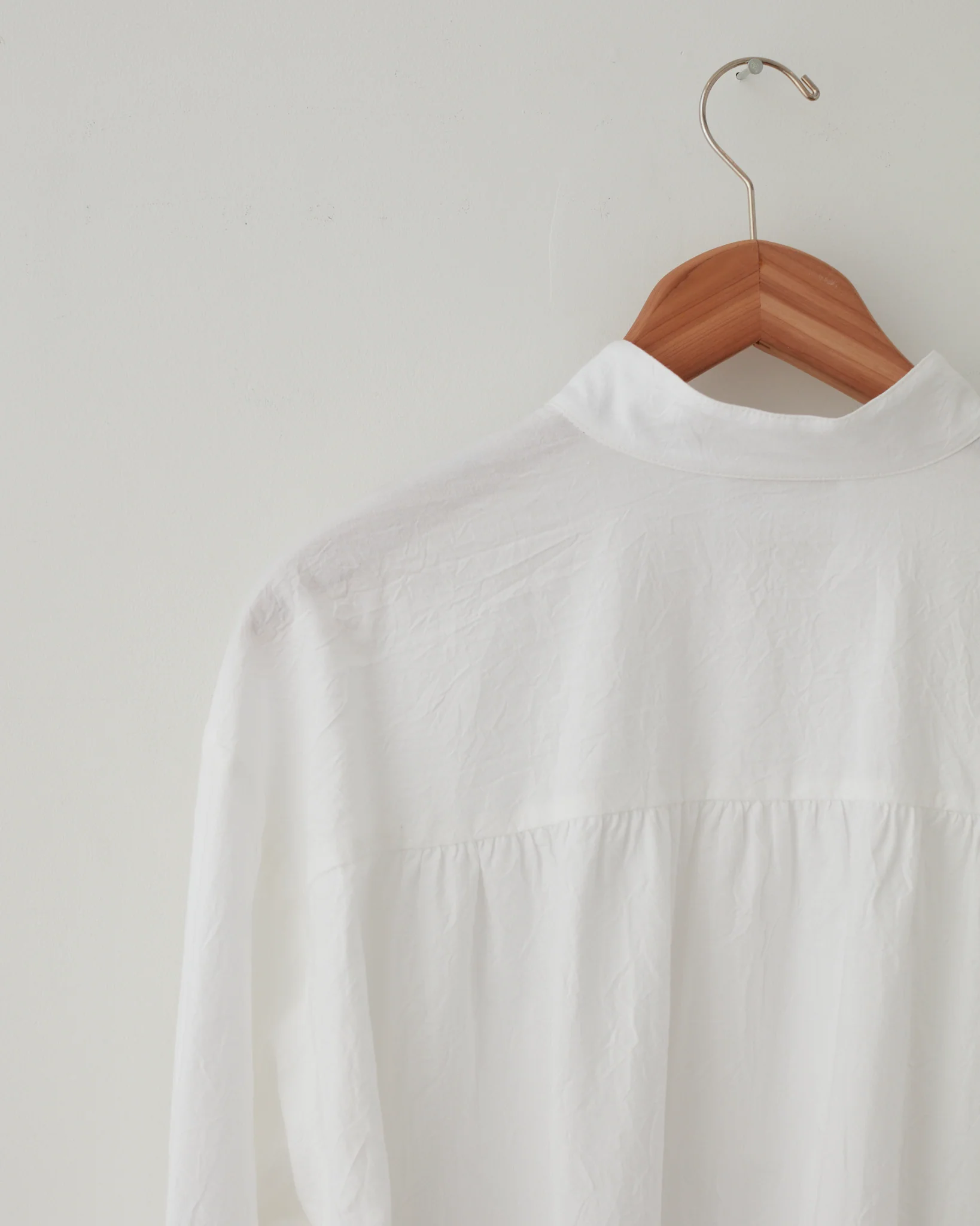 Ruffled Henley Shirt - White - Image 4