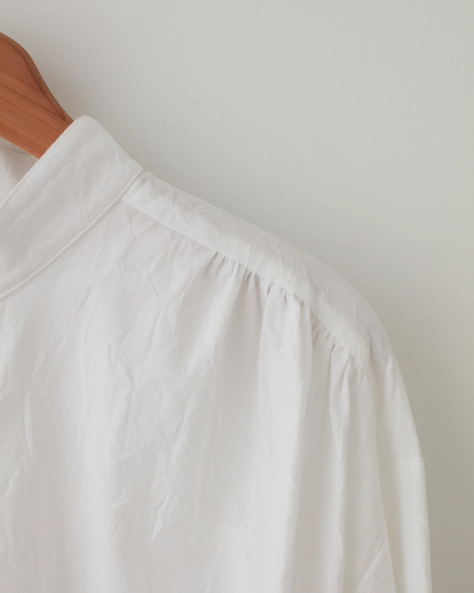 Ruffled Henley Shirt - White - Image 6