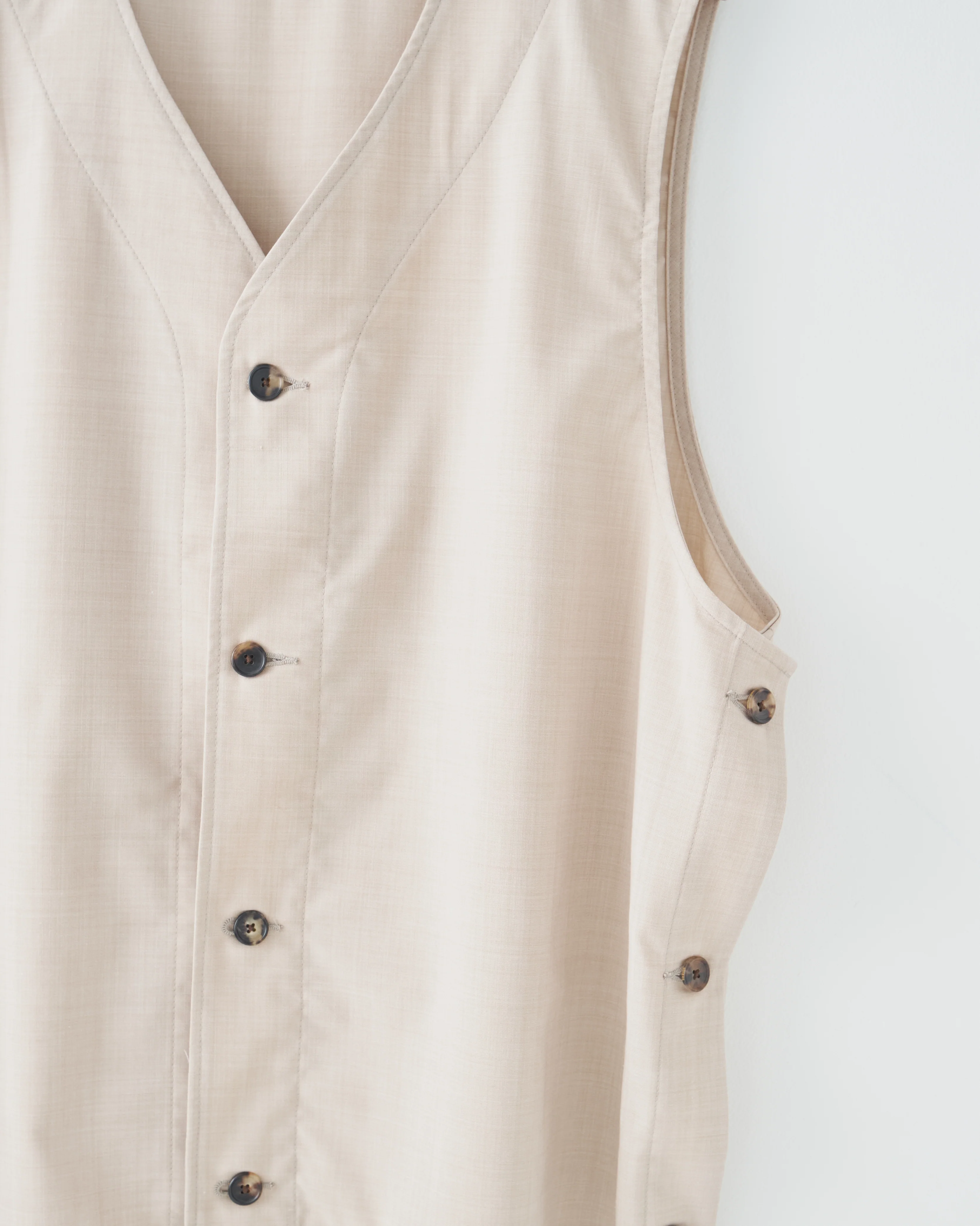 Three Peice Vest, Light Beige Melange - Image 3