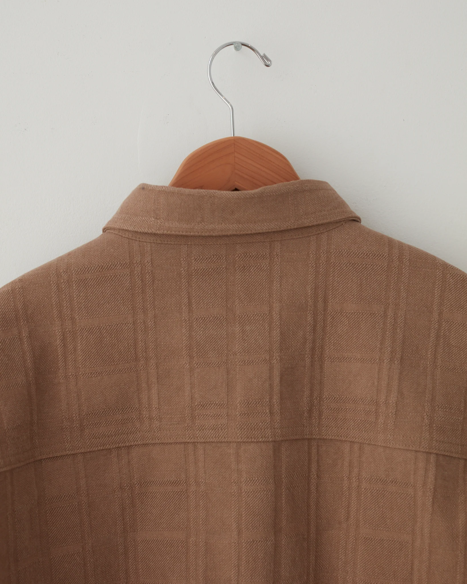 Tonal Plaid Yagi Over-Shirt - Brown - Image 3