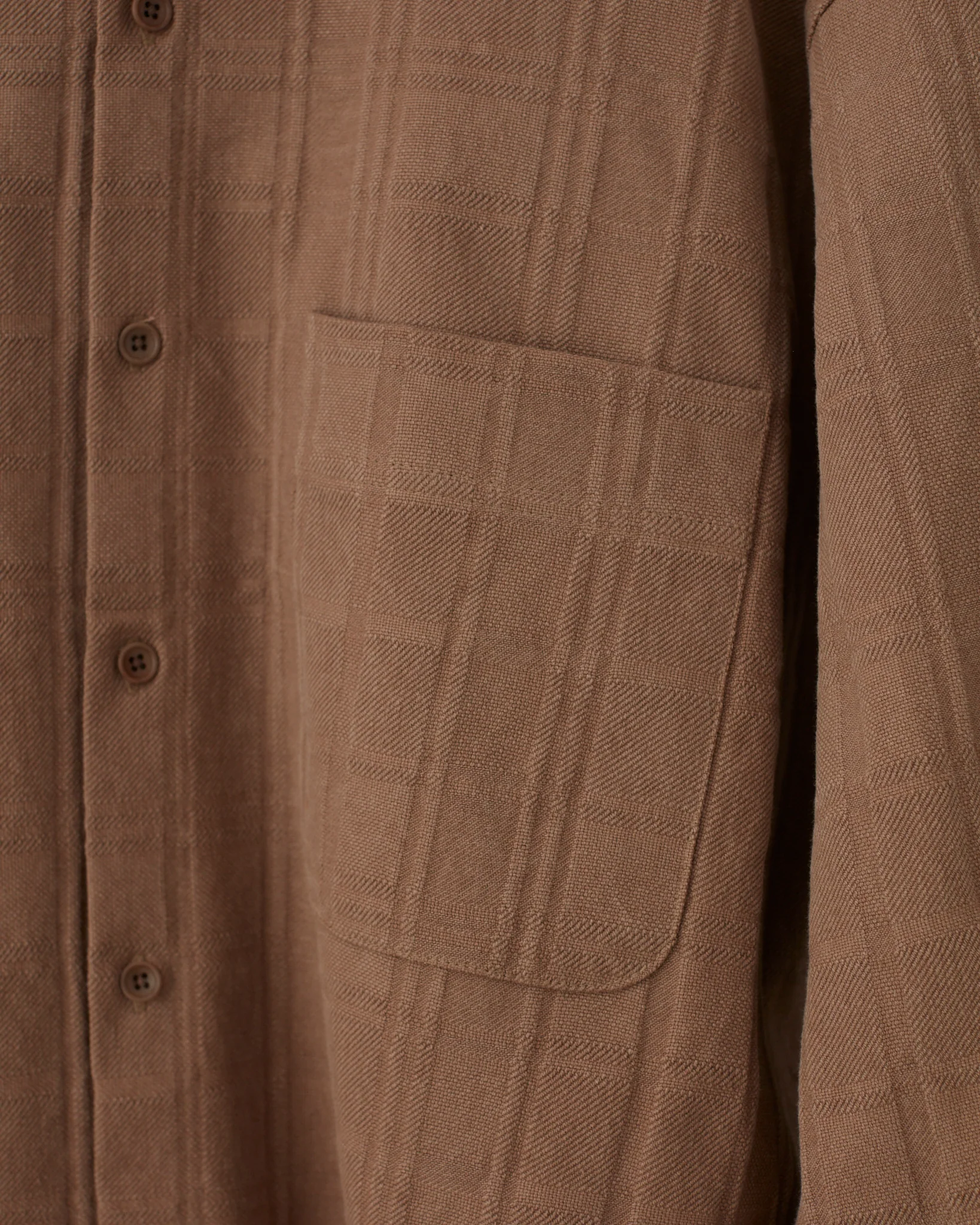 Tonal Plaid Yagi Over-Shirt - Brown - Image 8